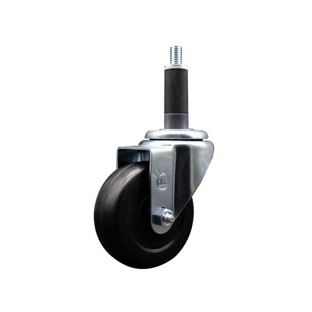 Service Caster 3.5'' SS Hard Rubber Wheel Swivel 1'' Expanding Stem Caster SCC-SSEX20S3514-HRS-1
